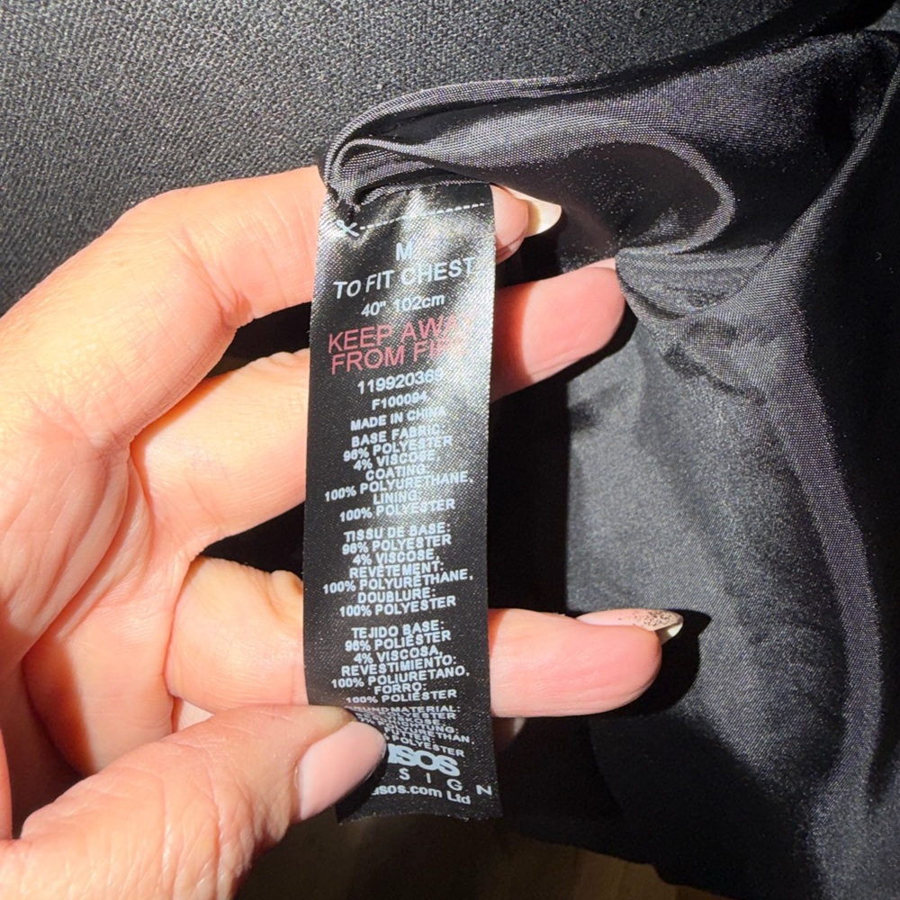 ASOS Black Croc-Pattern Leather Jacket - Picture 8 of 9